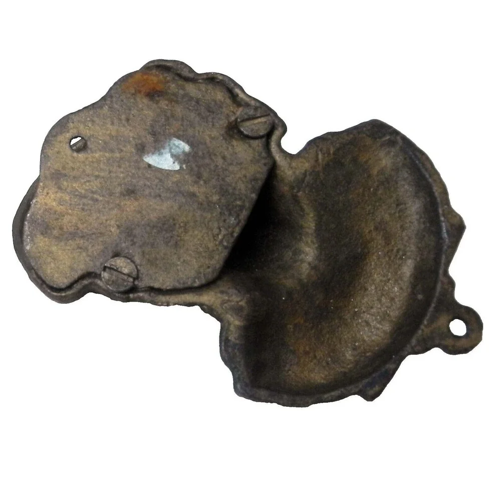Vintage Christopher Columbus Match‎ Safe Columbian Cast Iron